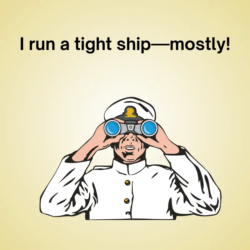 Navy in a funny joke: 'I run a tight ship—mostly!'