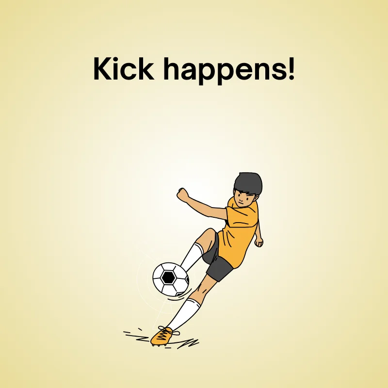 Soccer in a funny joke: 'Kick happens.'