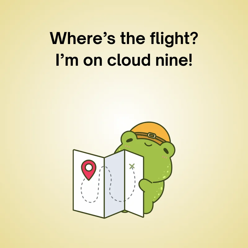 Jokes about travel: 'Where's the flight? I'm on cloud nine! '
