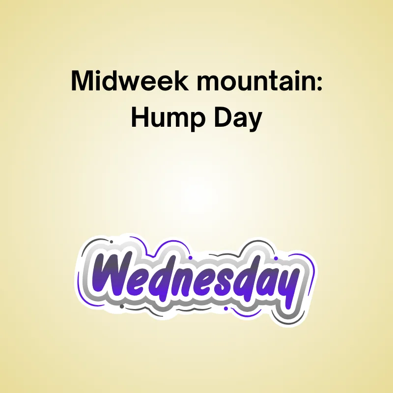 Wednesday joke illustration: 'Midweek mountain: Hump Day'