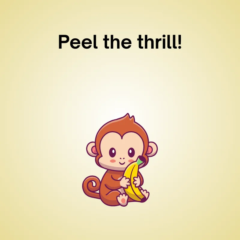 Banana pun illustration: 'Peel the thrill!'