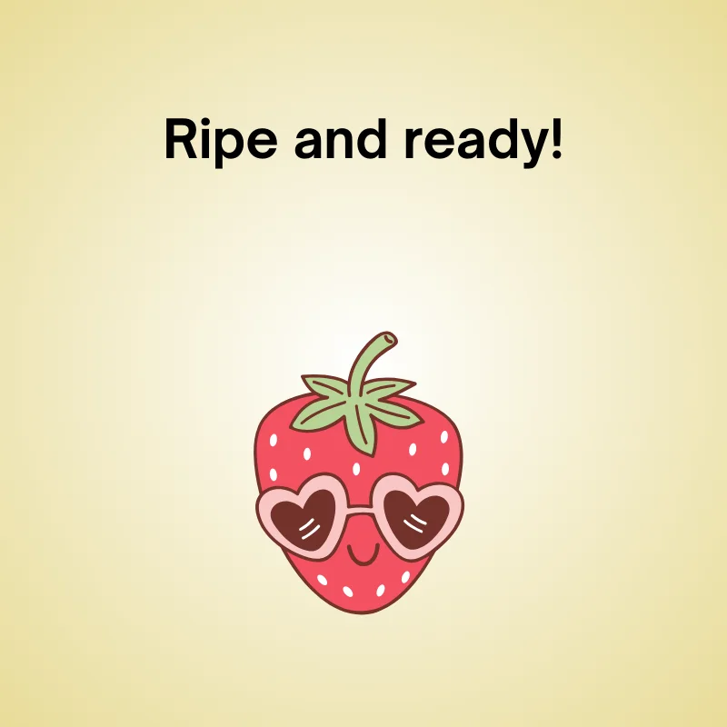 Berry pun illustration: 'Ripe and ready!'