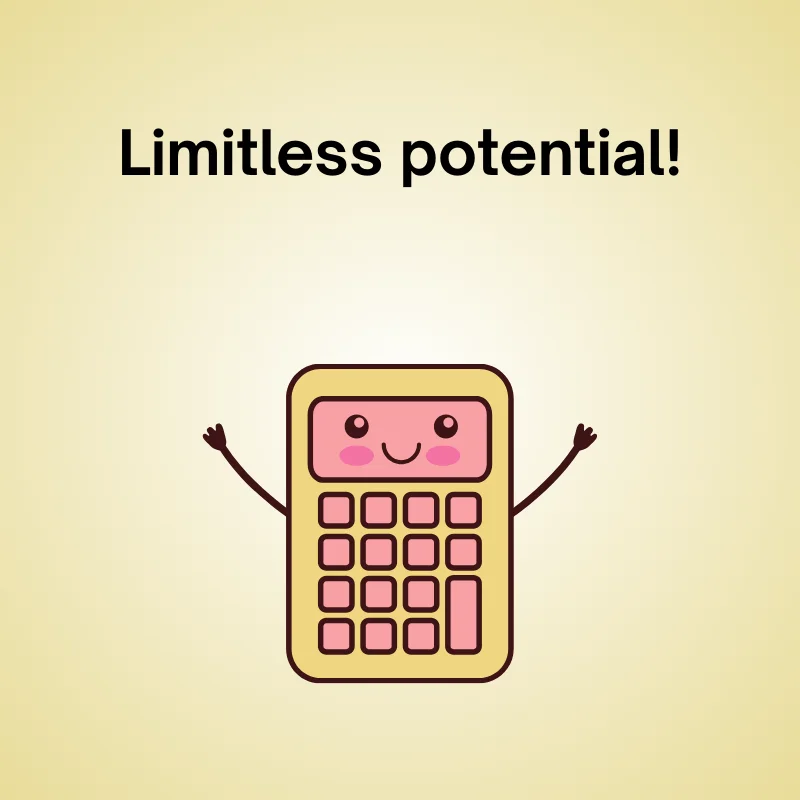 Calculus pun illustration: 'Limitless potential!'
