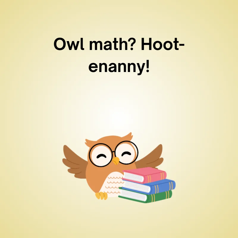 Owl in a funny joke: 'Owl math? Hoot-enanny!'