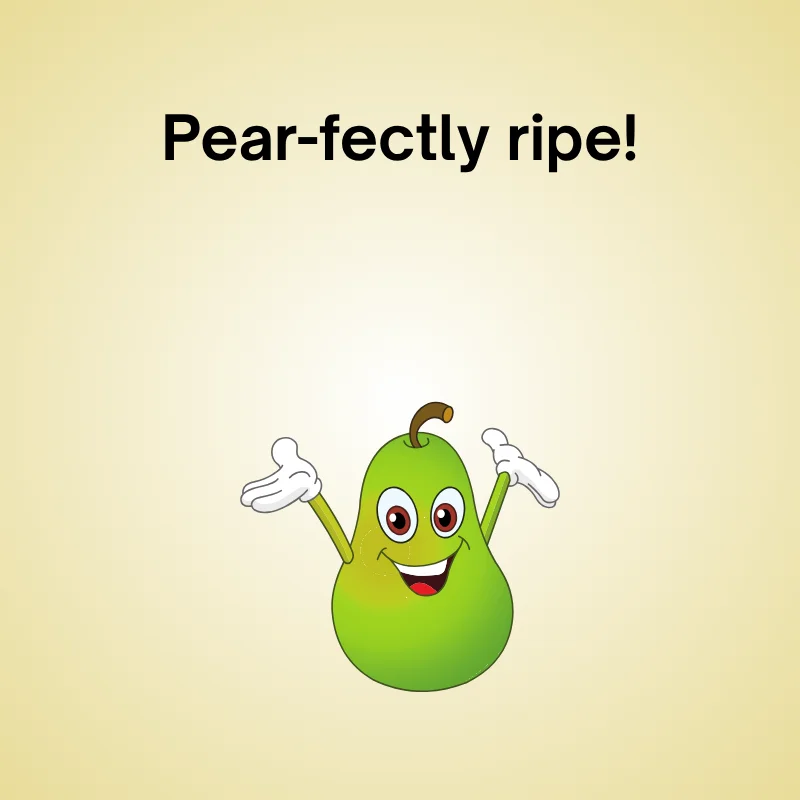 Funny pear pun illustration