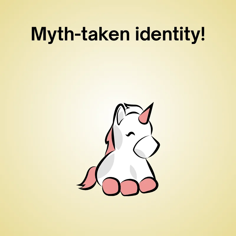 Unicorn in a funny joke: 'Myth-taken identity!'