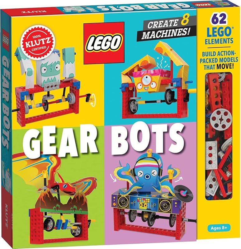 Klutz Lego Gear Bots STEM Activity Kit for Kids Aged 8-12, Fun Science