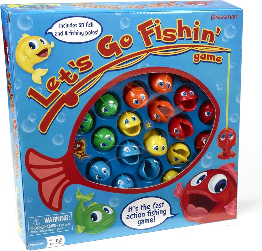 Let's Go Fishin' by Pressman - Original Fast-Action Fishing Game for 1