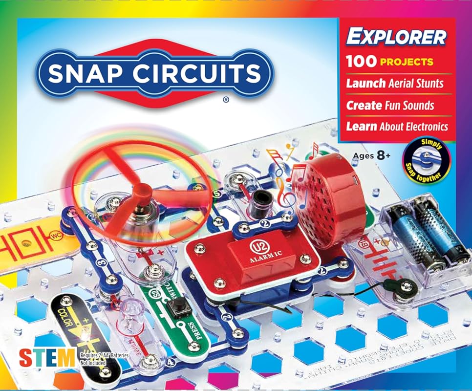 Snap Circuits Jr. SC-100 Electronics Kit for Kids 8+ - 100+ Projects w