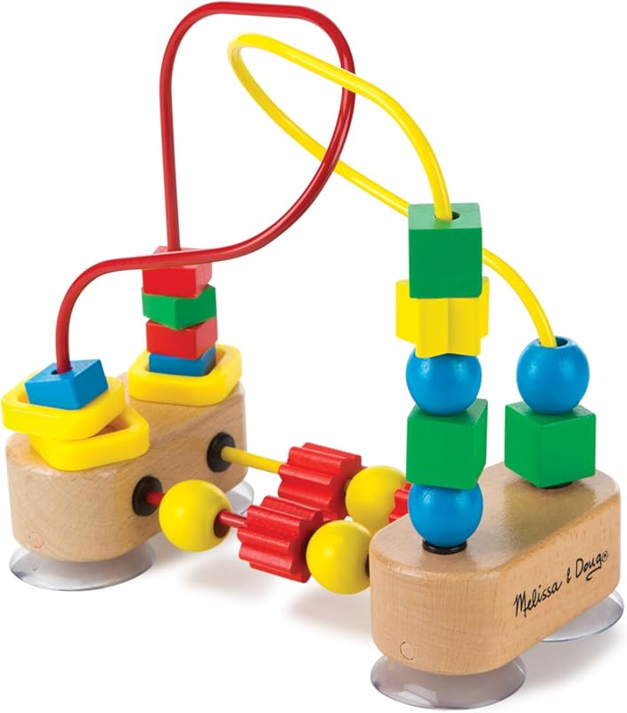 Melissa & Doug First Bead Maze Wooden Educational Baby Toy with Suctio