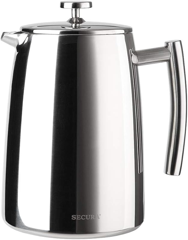 Secura 50 oz Insulated Stainless Steel French Press Coffee Maker with 