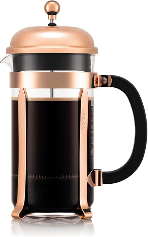 Bodum 34oz Chambord French Press Coffee Maker, Copper Finish, High-Hea