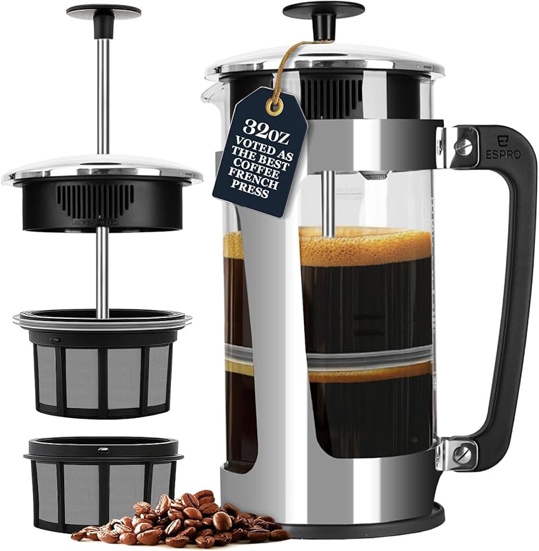 ESPRO P5 32 oz French Press Coffee Maker with Patented Double Micro-Fi