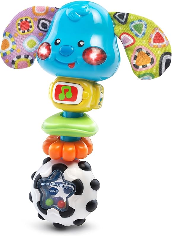 VTech Baby Rattle and Sing Puppy, Interactive Infant Toy for Early Lea