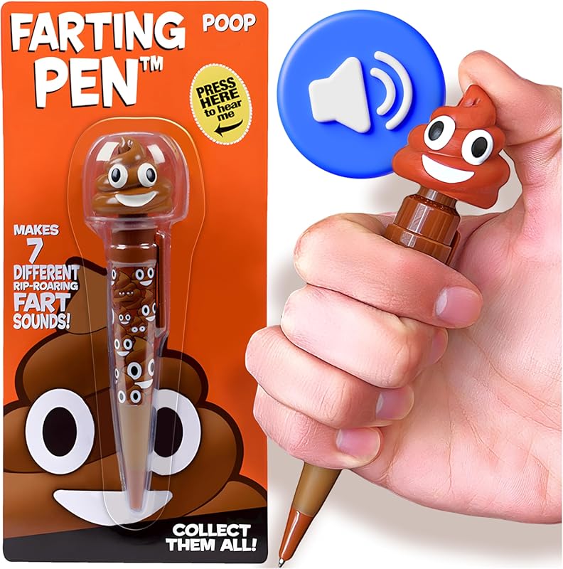 Farting Poop Pen with 7 Funny Fart Sounds, Silly Easter Basket Stuffer