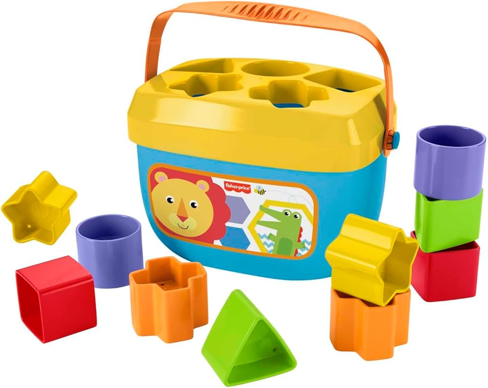 Fisher-Price Baby’s First Blocks Set of 10 Shapes for Sorting and Stac