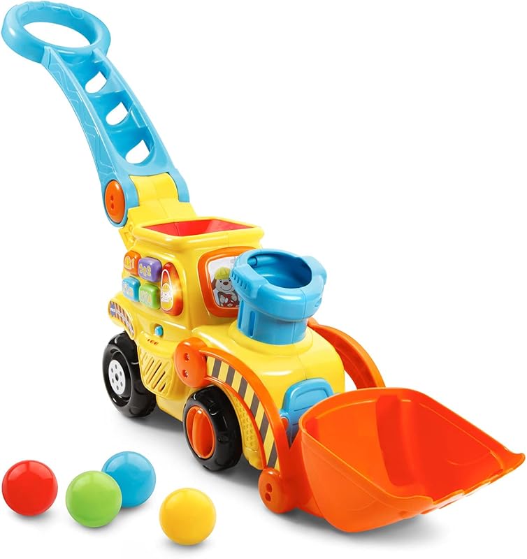 VTech Pop-a-Balls Push and Pop Bulldozer Toy with Lights and Sounds fo