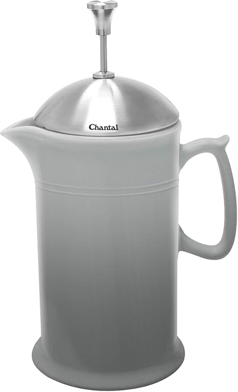 Chantal 28oz Stoneware French Press with Stainless Steel Plunger and L