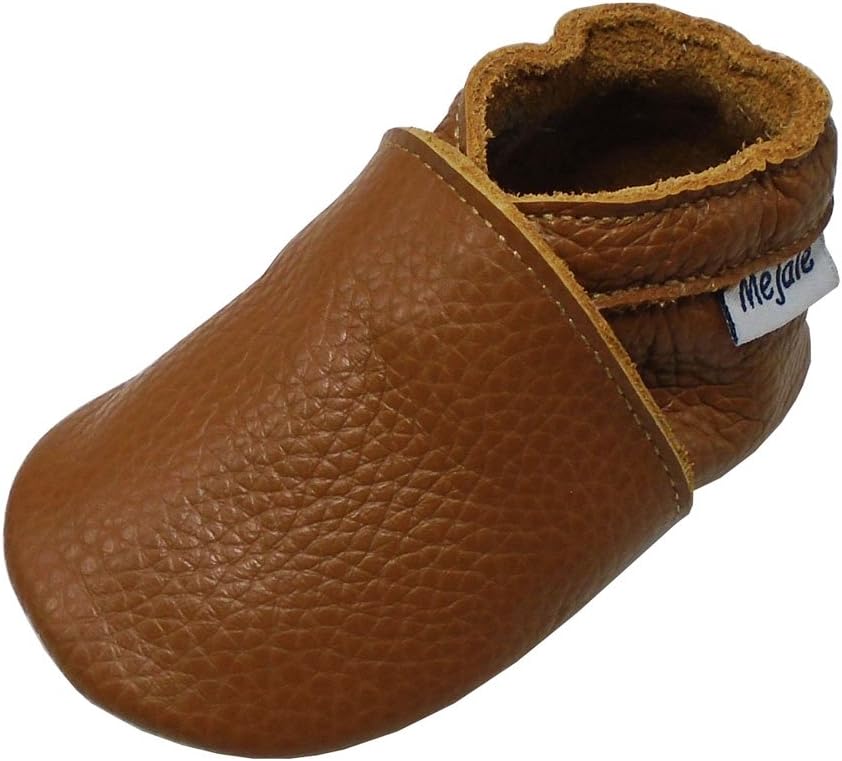 Mejale Soft Sole Leather Moccasins for Babies and Toddlers, Slip-On Pr