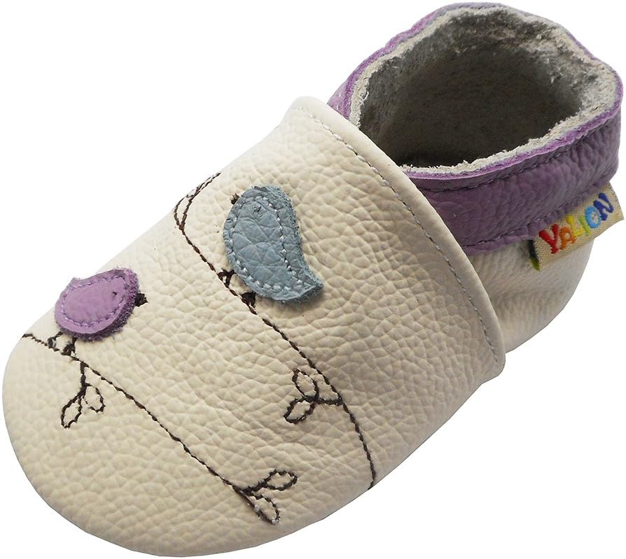 YALION Baby Soft Leather Shoes with Suede Sole, Comfortable First Walk