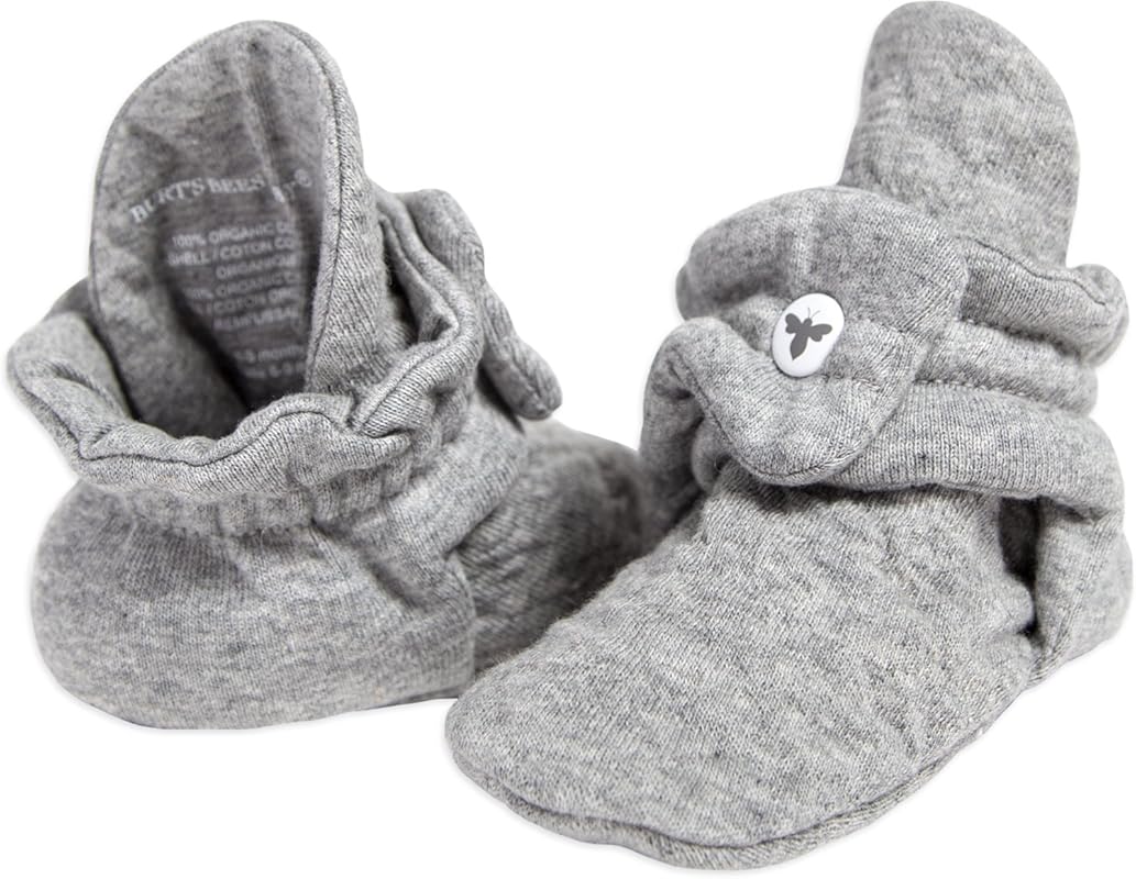 Burt's Bees Baby Organic Cotton Booties, Essential Soft Shoes for Newb