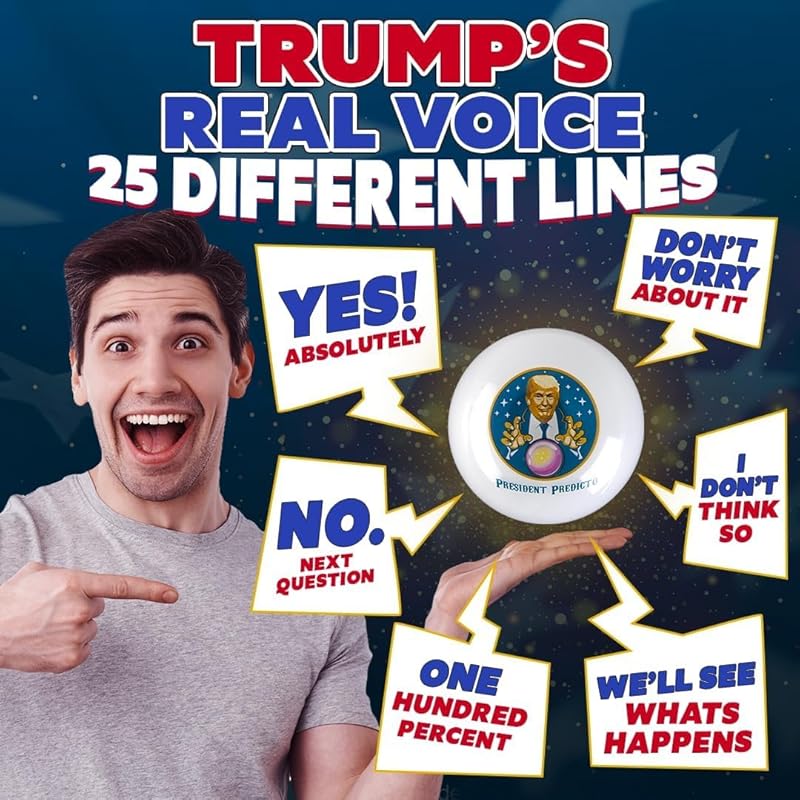 Trump Talking Fortune Telling Ball with 25 Voice Answers, Motion-Activ