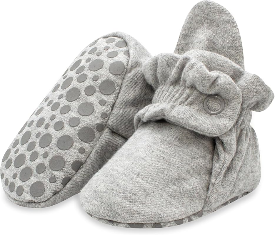 Zutano Unisex Organic Cotton Baby Booties with Gripper Soles for Safe 