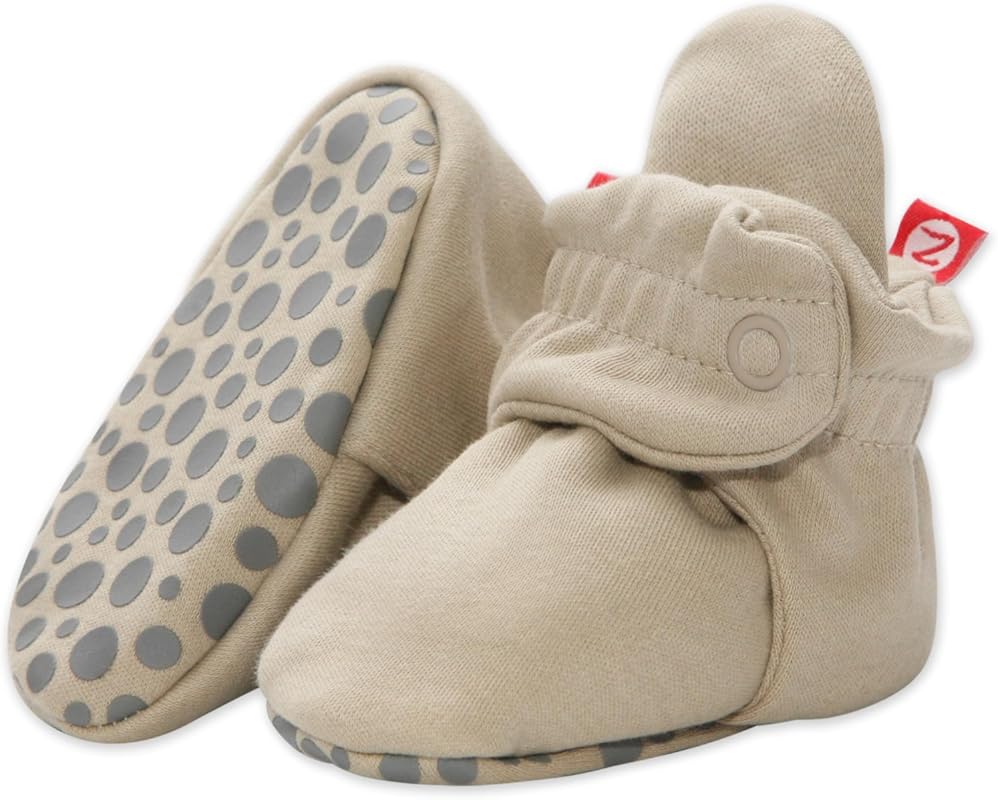 Zutano Unisex Organic Cotton Baby Booties with Non-Slip Gripper Soles 