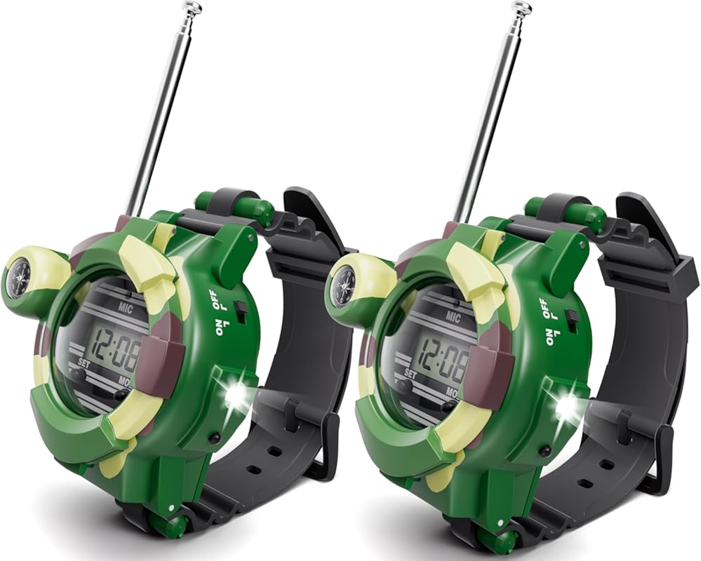 Spy Watch Walkie Talkies for Kids 8-12 - 7-in-1 Digital Watch with Fla