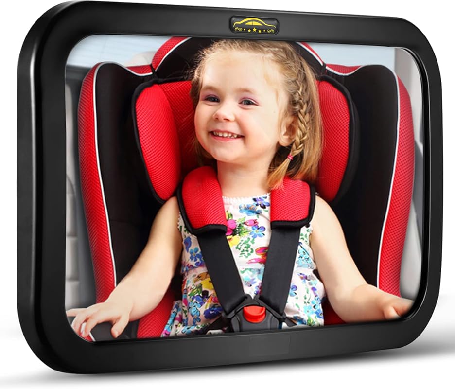 DARVIQS Baby Car Seat Mirror, Shatterproof Acrylic, Wide Adjustable 36