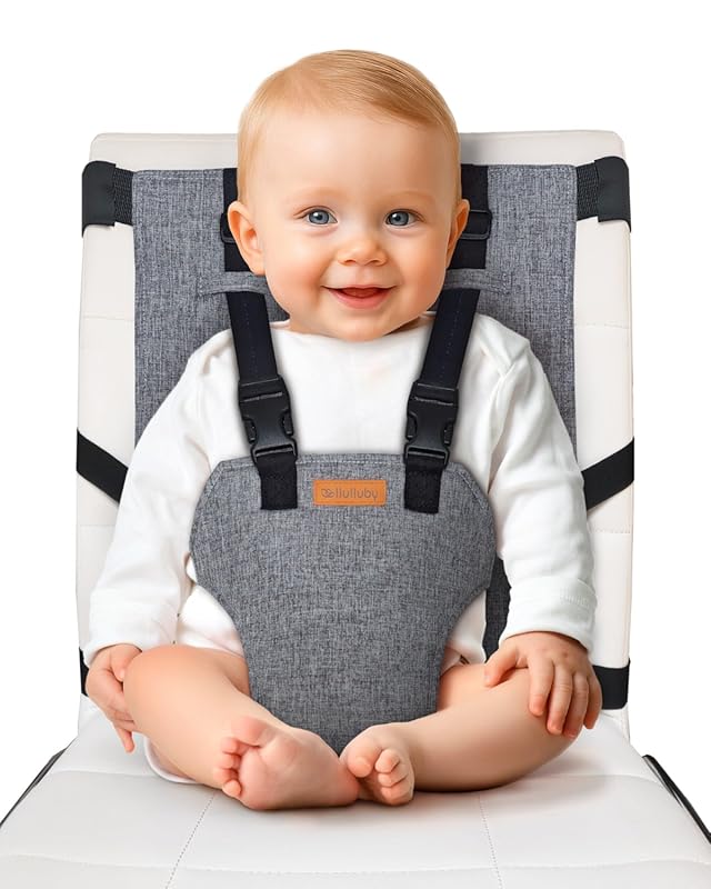 liuliuby Compact Portable Travel High Chair with Safety Harness for Ba