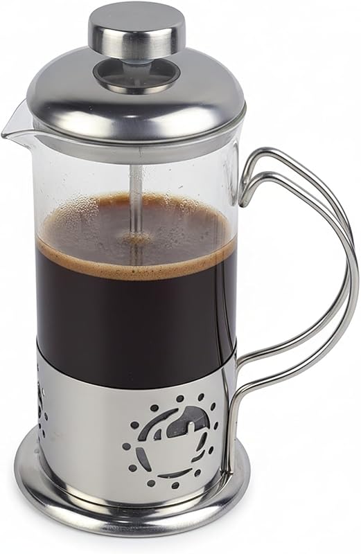 BNYD 12oz Single Serve Stainless Steel and Glass French Press with Fin