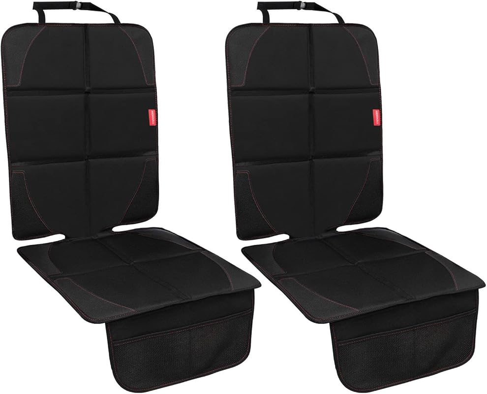 2-Pack Car Seat Protector with Thick Padding, Waterproof, Mesh Pockets
