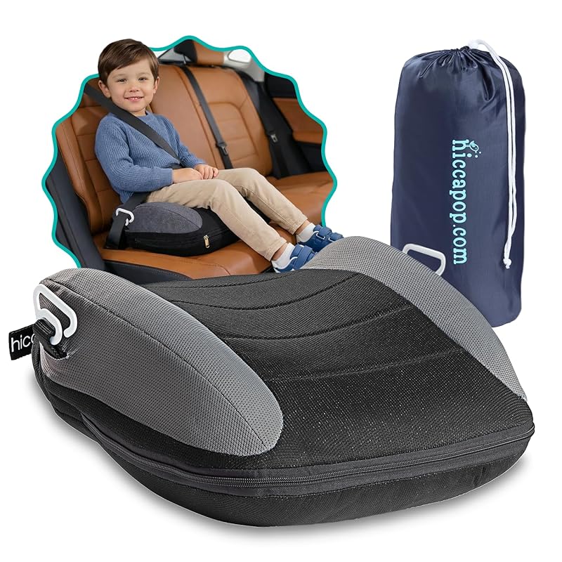Hiccapop UberBoost Inflatable Narrow Backless Booster Car Seat, Portab
