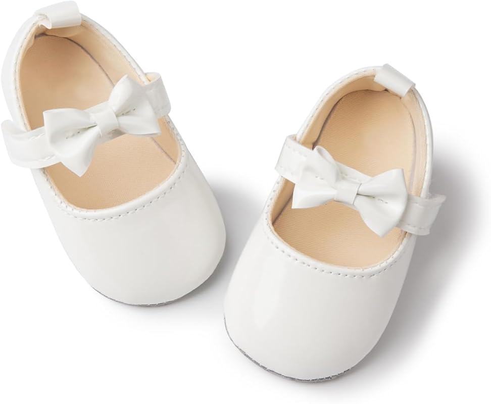 Meckior Infant Baby Girls Soft Sole Bowknot Mary Jane Flats, Princess