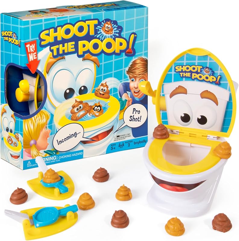 Brybelly Shoot the Poop Original Talking Toilet Game, Fast-Action Poop