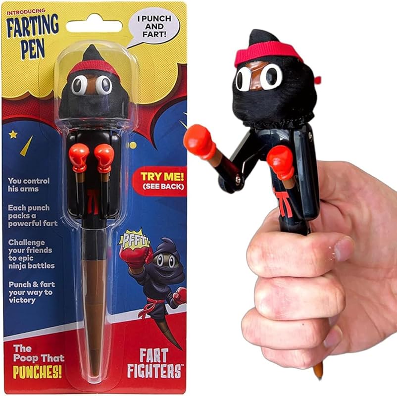 Farting Poop Pen with Punching Arms, Interactive Easter Basket Stuffer