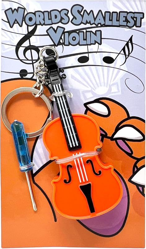 MunnyGrubbers Original World's Smallest Violin Toy Keychain – Playable