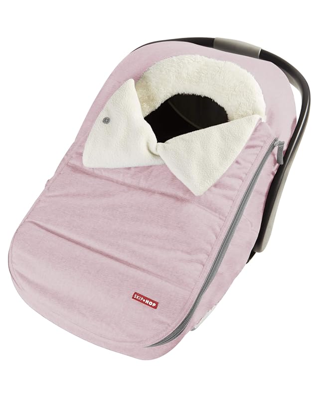 Skip Hop Stroll & Go Winter Car Seat Cover, Pink Heather, Soft and War