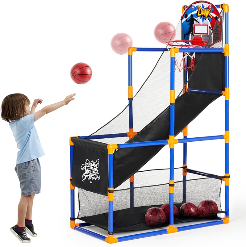 JOYIN Arcade Basketball Game Set with 4 Balls, Easy Setup, Air Pump In