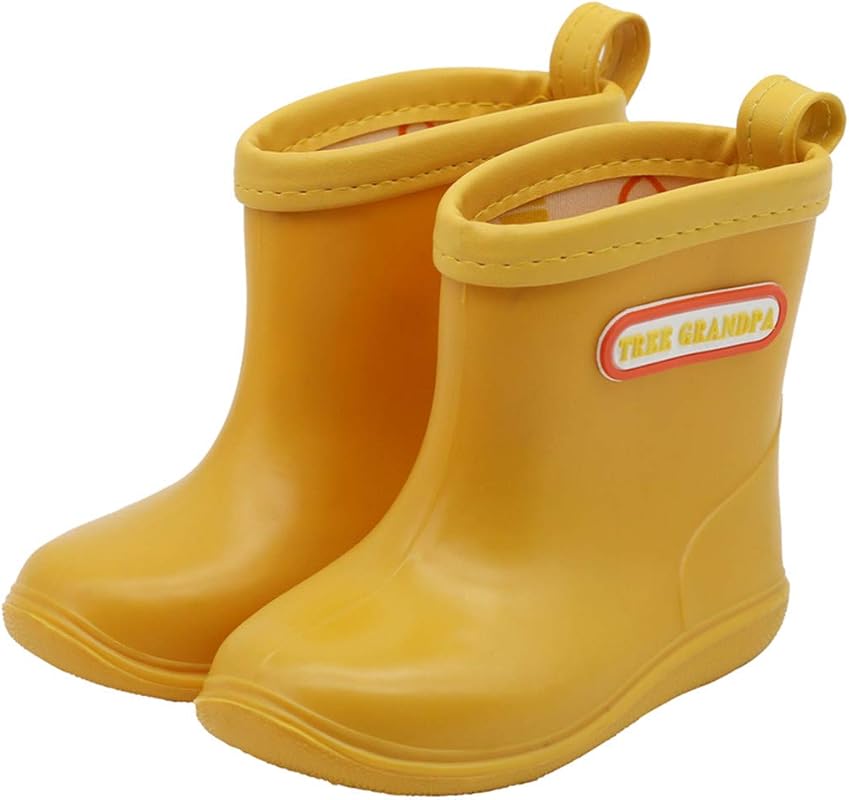 Lightweight Toddler Rain Boots, Waterproof Short Baby Boots, Easy-On D