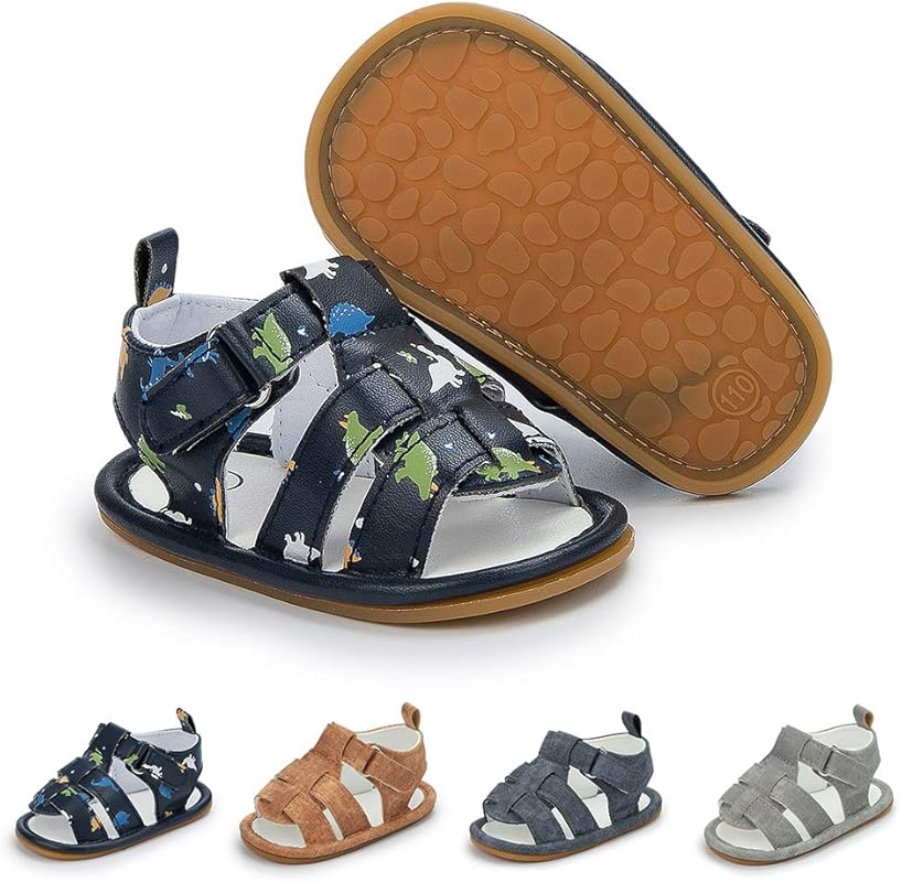 Meckior Newborn Baby Sandals Soft Rubber Sole, Non-Slip Open-Toe Summe