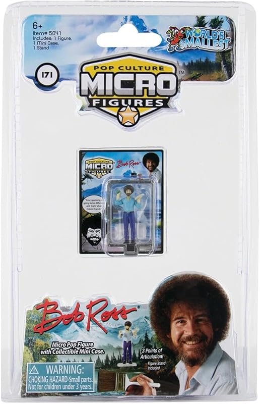 World’s Smallest Bob Ross Pop Culture Micro Figure – Collectible Minia