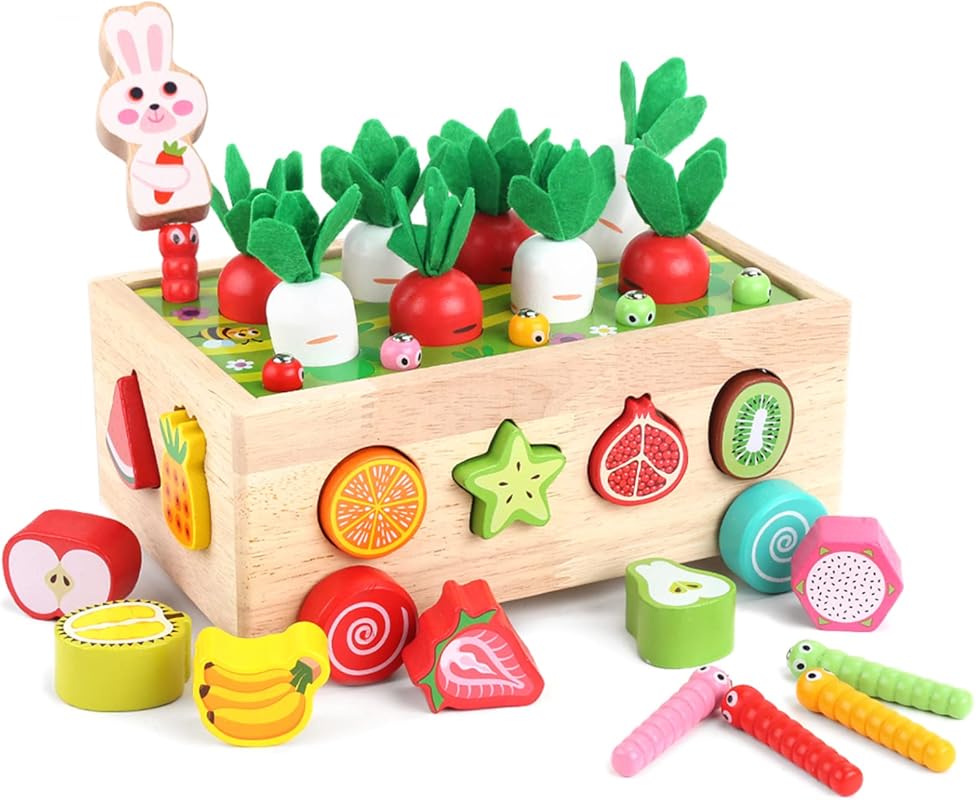Wooden Montessori Shape Sorting Educational Toy for Toddlers 1-3, Perf