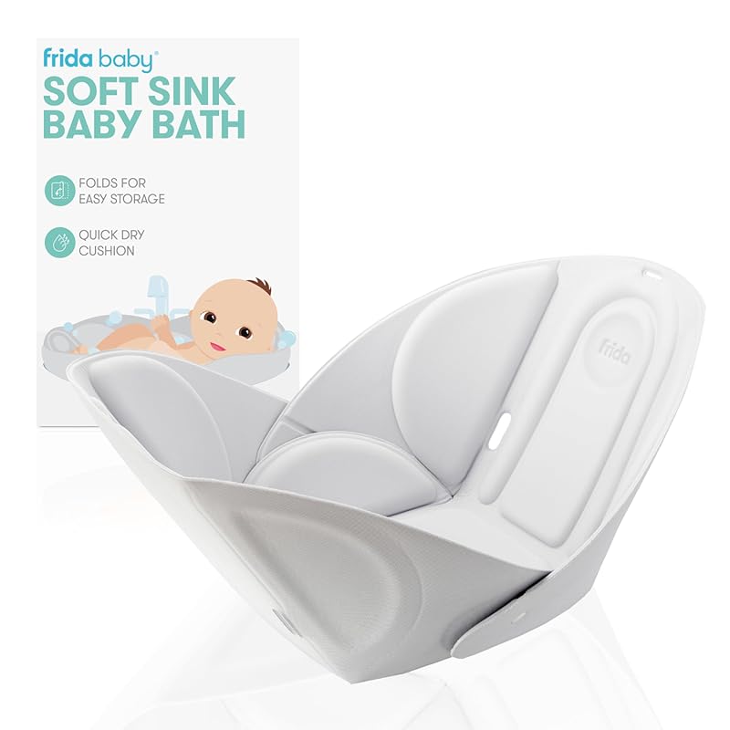 Frida Baby Soft Sink Bath Support with Easy-to-Clean Design and Head S