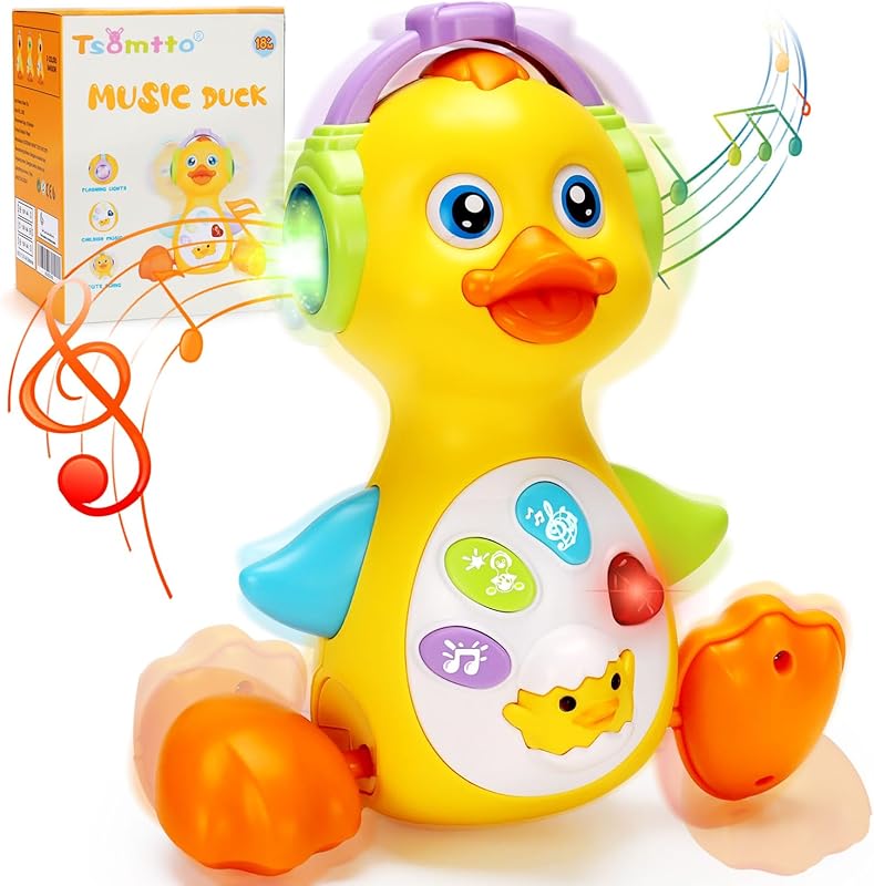 Tsomtto Baby Musical Light-Up Duck Toy for 0-12 Months with Dancing an
