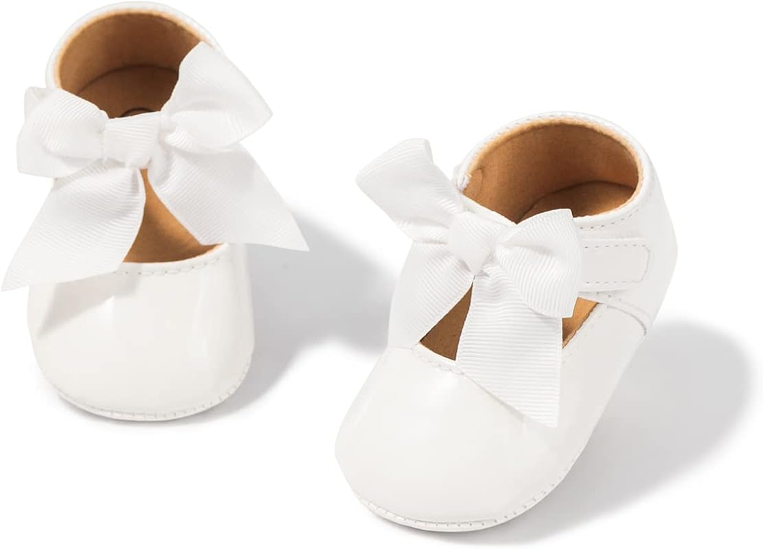 Baby Mary Jane Flats with Bowknot, Cotton Anti-Skid Sole First Walker