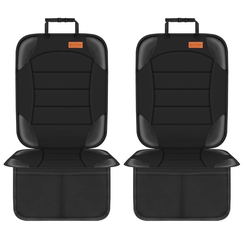 Siivton 2-Pack Car Seat Protectors for Child Seats with Non-Slip Backi