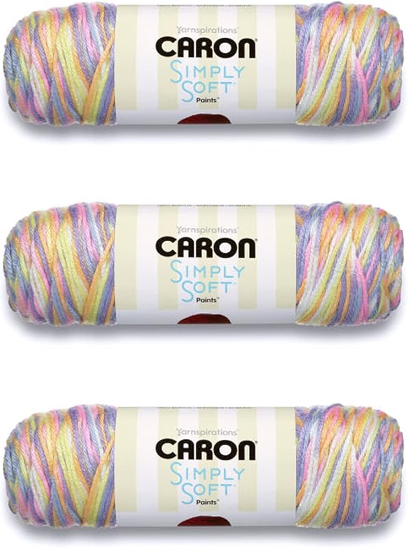 Caron Simply Soft Baby Brights Paints Yarn, Acrylic Medium Worsted, 3-