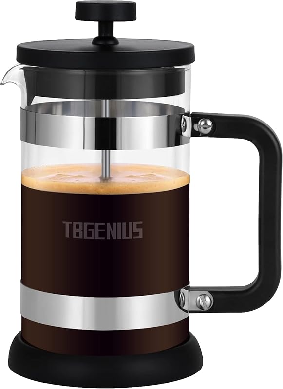 21 oz French Press Coffee Maker, Heat Resistant Borosilicate Glass, Co